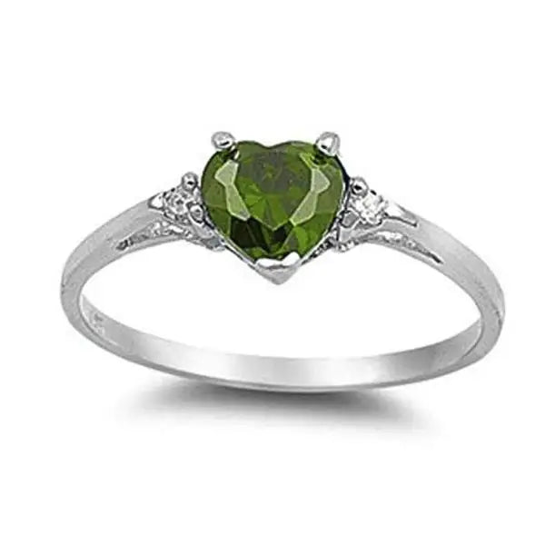 Huitan Mood Ring with Lovely Heart Design Brilliant CZ Prong Setting Silver Plated Best Christmas New Year Gift Rings for Women