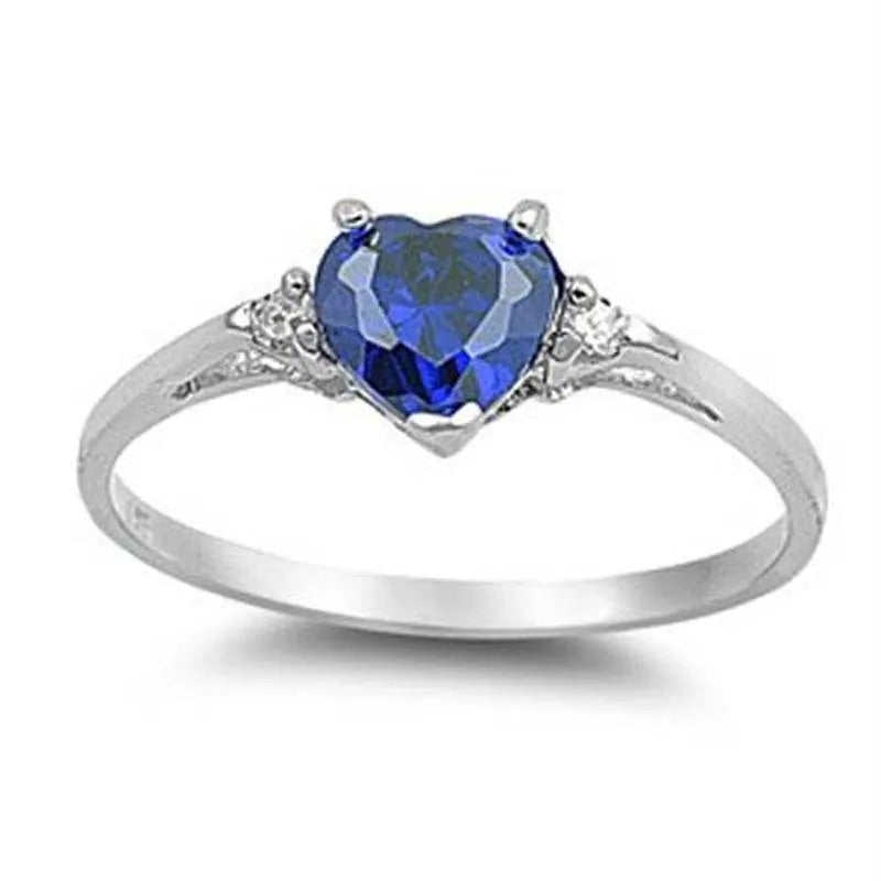 Huitan Mood Ring with Lovely Heart Design Brilliant CZ Prong Setting Silver Plated Best Christmas New Year Gift Rings for Women