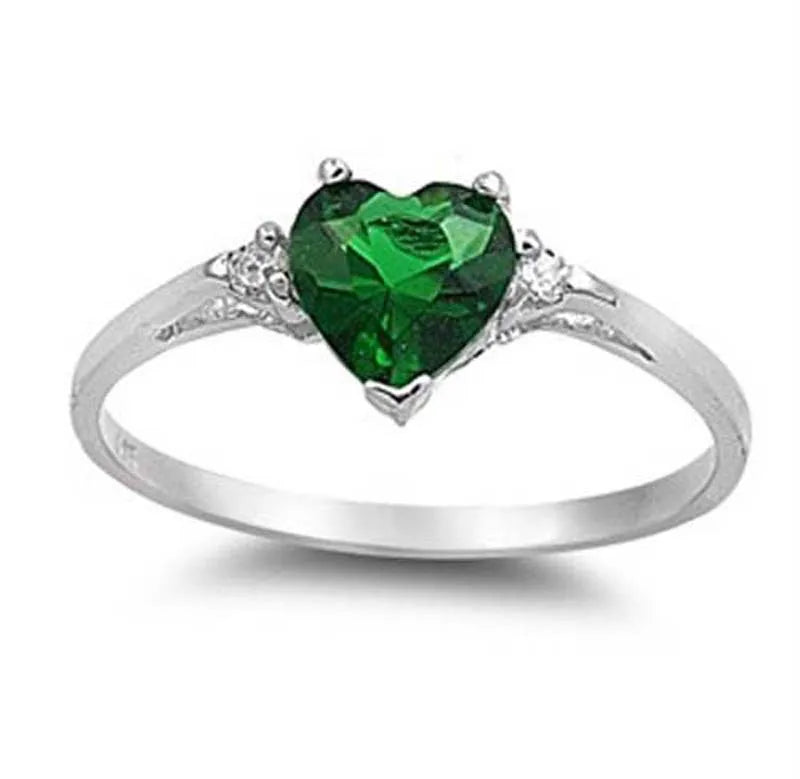 Huitan Mood Ring with Lovely Heart Design Brilliant CZ Prong Setting Silver Plated Best Christmas New Year Gift Rings for Women