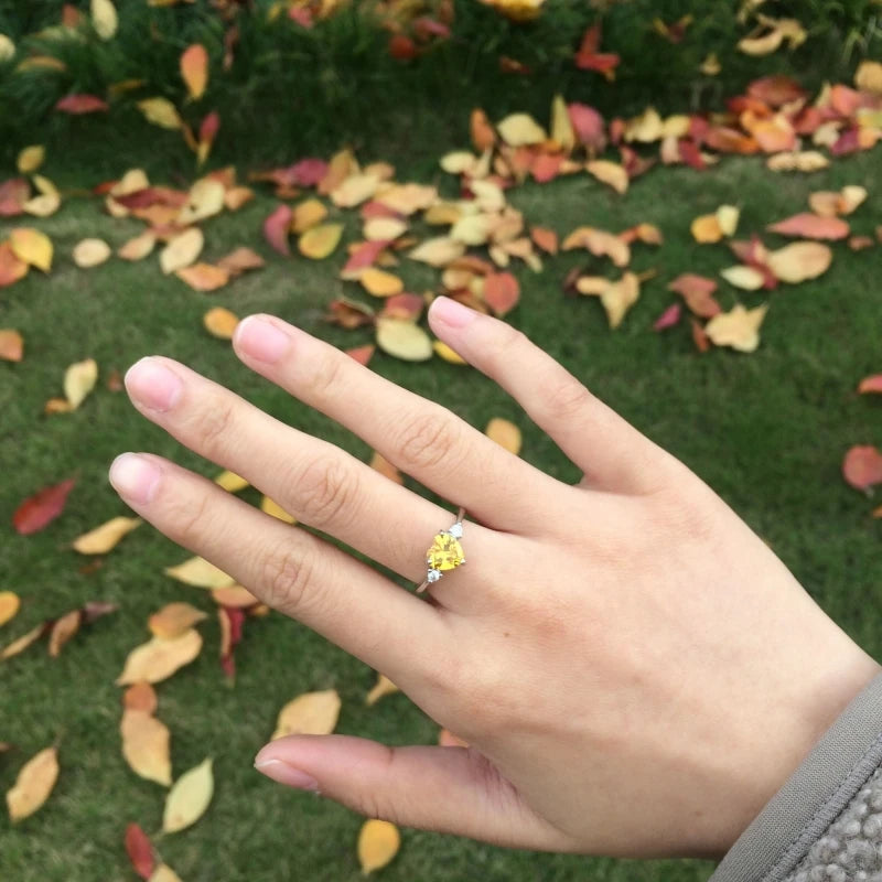 Huitan Mood Ring with Lovely Heart Design Brilliant CZ Prong Setting Silver Plated Best Christmas New Year Gift Rings for Women