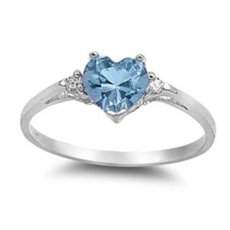Huitan Mood Ring with Lovely Heart Design Brilliant CZ Prong Setting Silver Plated Best Christmas New Year Gift Rings for Women