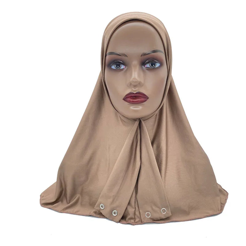 Soild Color Muslim Hijab Turban Full Cover Headscarf