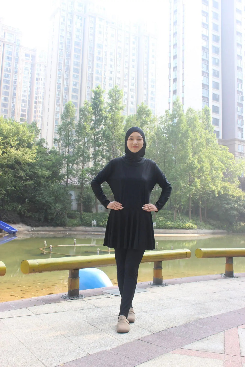 3PCS Modest Burkini Femme Musulmane Swimwear Women Muslim Hijab Swimsuit Maillot De Bain Borkini Conservative Islam Bathing Suit