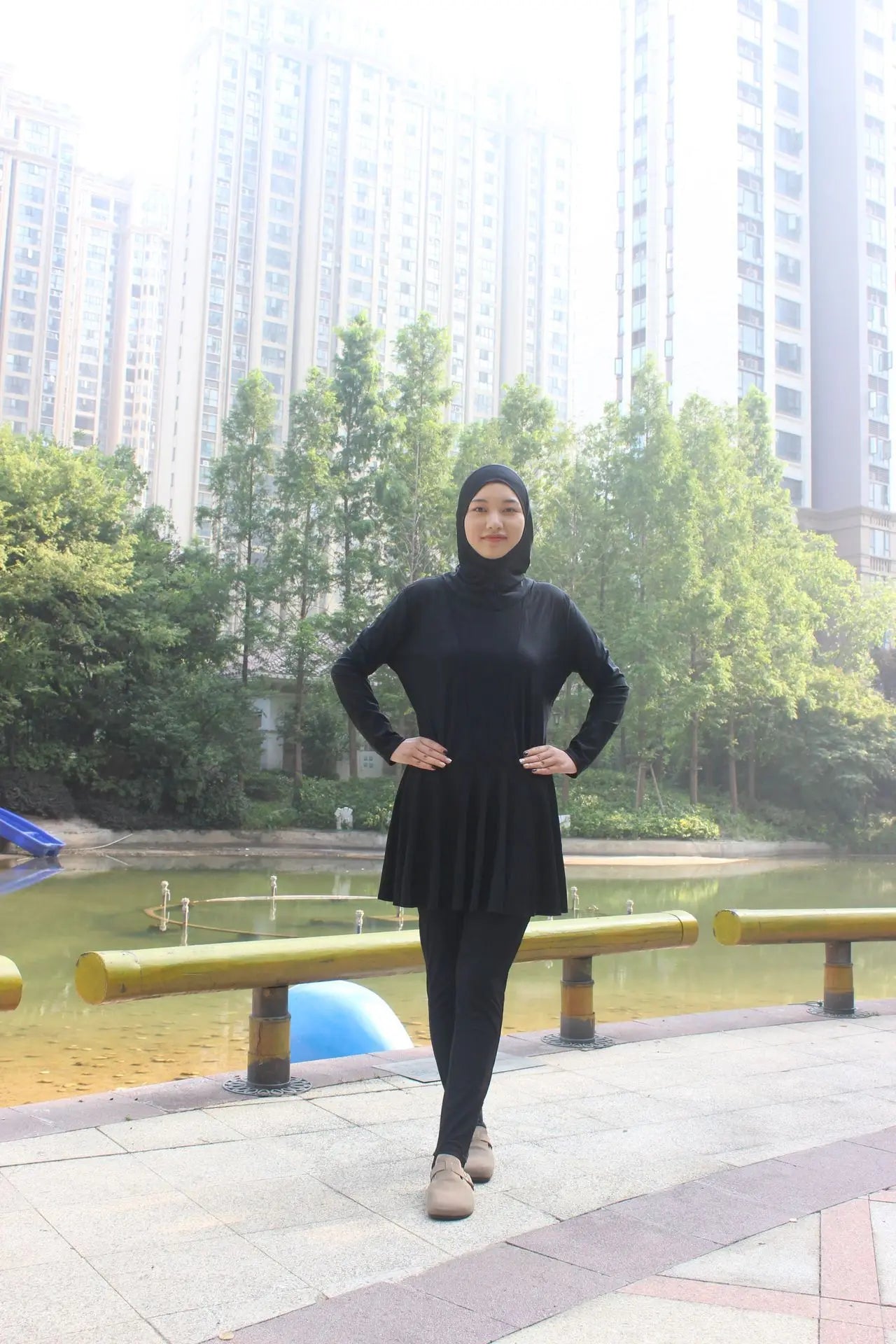 3PCS Modest Burkini Femme Musulmane Swimwear Women Muslim Hijab Swimsuit Maillot De Bain Borkini Conservative Islam Bathing Suit