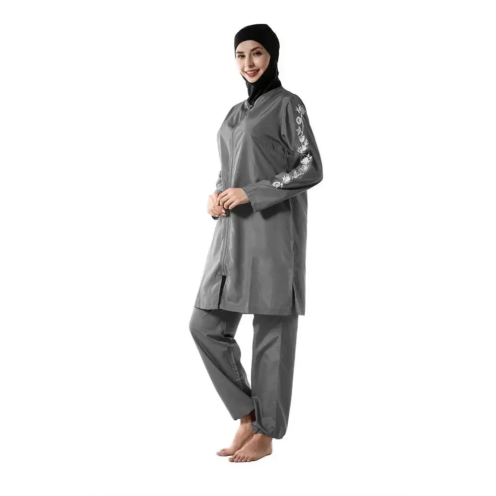 Muslim Women Hijab Swimwear Modest Islam Bathing Suit Swimsuit Burkini Femme Musulmane Maillot De Bain Borkini Conservative 3PCS