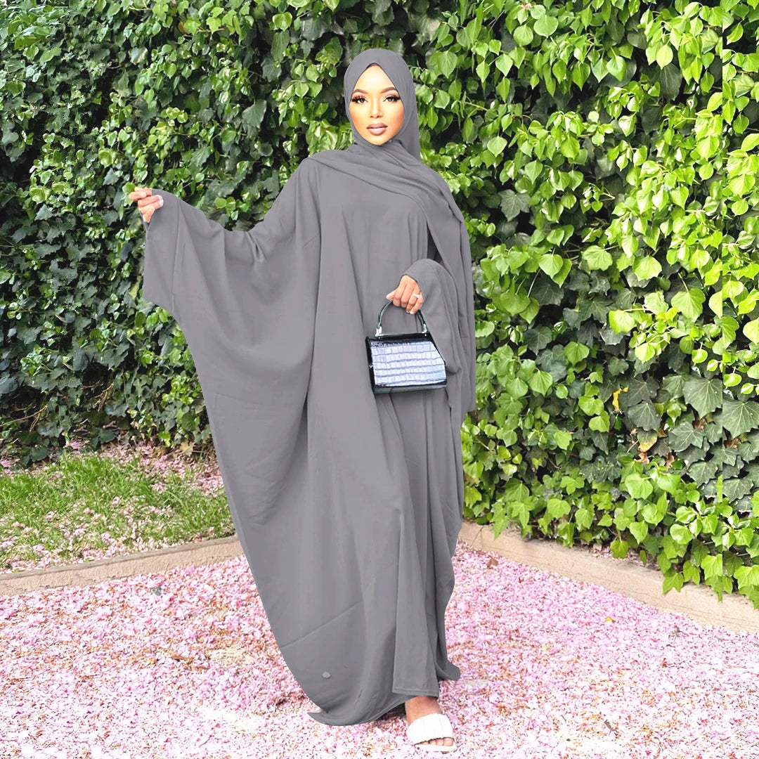 Robes Batwing Musulmanes Abaya pour Femmes de Dubai Kimono Femme Vêtements Hijab Elégance Robe de Prière de l'Aïd Tradition