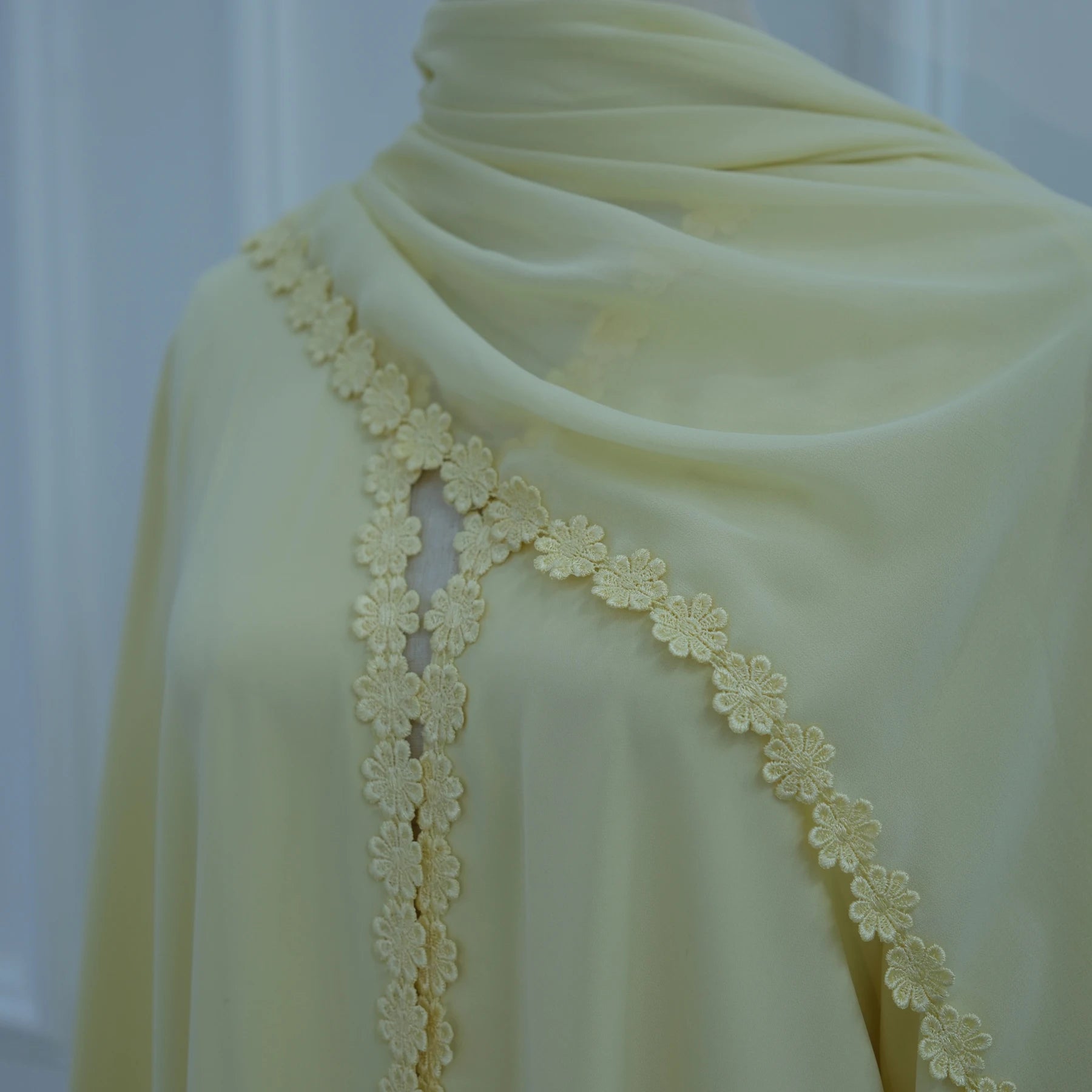 New Abaya 2026 Nida Fabric Lace Flower Abaya Islamic Clothing Women Open Abaya Muslim Women Cardigan with Hijab
