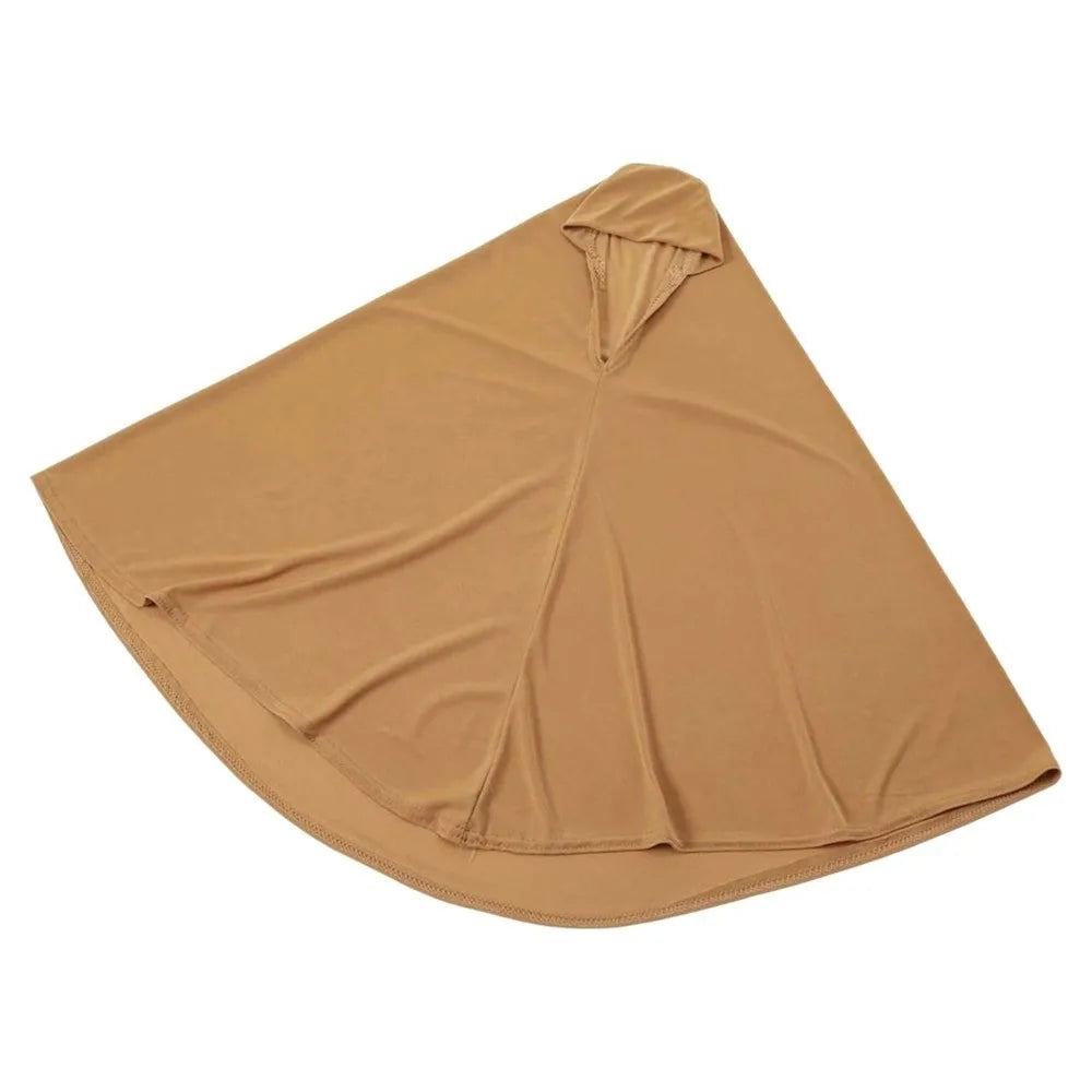 Breathable Jersey Solid Color Instant Hijab Four-Way Stretch Full Coverage Women Khimar Skin-Friendly Anti-Slip Design