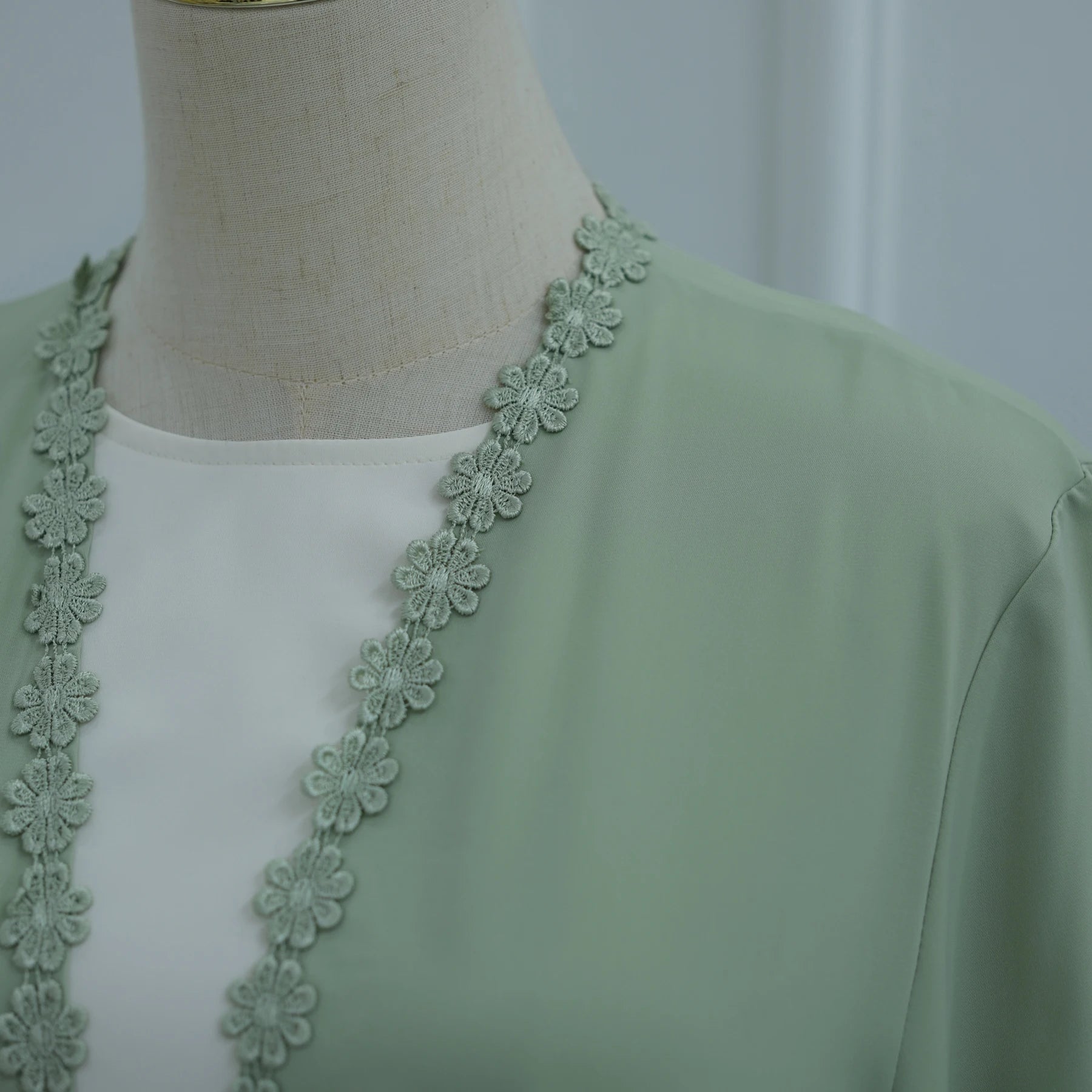 New Abaya 2026 Nida Fabric Lace Flower Abaya Islamic Clothing Women Open Abaya Muslim Women Cardigan with Hijab