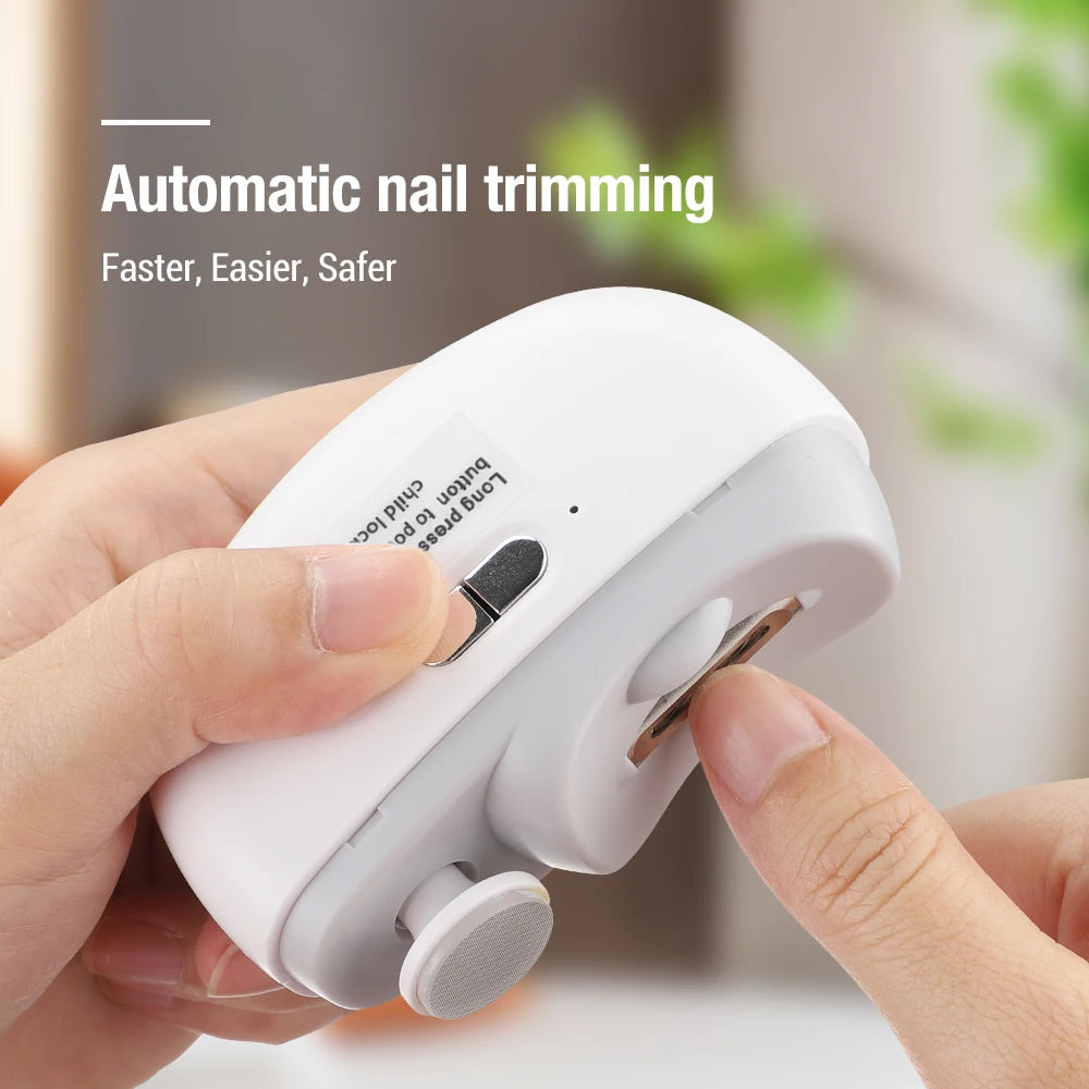 3-in-1 Nail Clipper Electric Automatic Trimmer Grinding Polishing Manicure Fingernails Toe Nail Tool 2 Grears Clipper with Light
