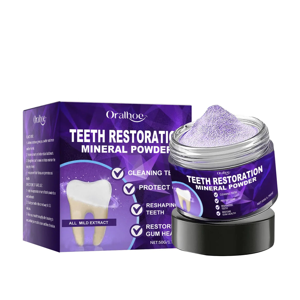 Tooth Powder Remineralizing Natural Teeth Whitening Breath Freshener Refresh Mint Flavor Enamel Repair Deep Cleaning Oral Care