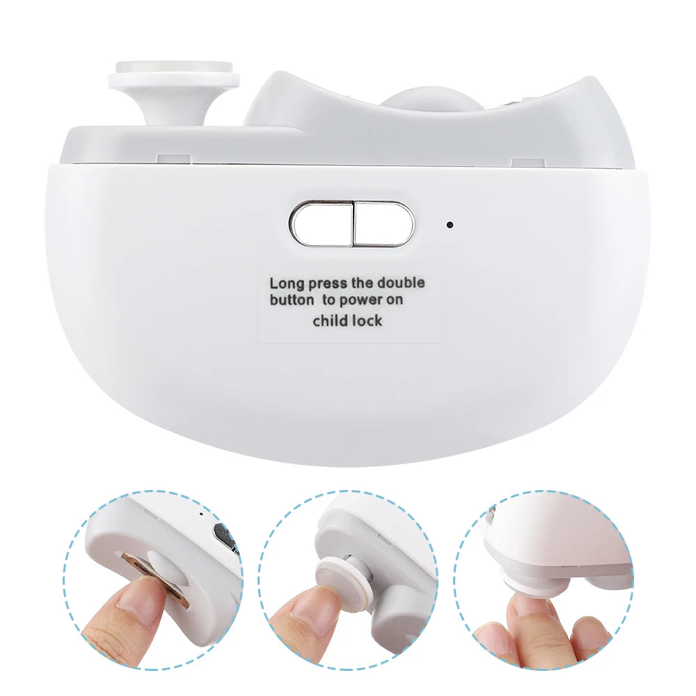 3-in-1 Nail Clipper Electric Automatic Trimmer Grinding Polishing Manicure Fingernails Toe Nail Tool 2 Grears Clipper with Light