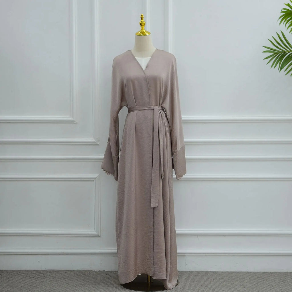 Luxury Dubai Modest Abaya for Muslim Women Ramadan Arabic Cardigan Coat Islamic Holiday Lace Outfit Eid New Turkey Kagtan Robe