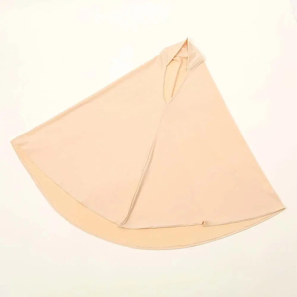 Breathable Jersey Solid Color Instant Hijab Four-Way Stretch Full Coverage Women Khimar Skin-Friendly Anti-Slip Design