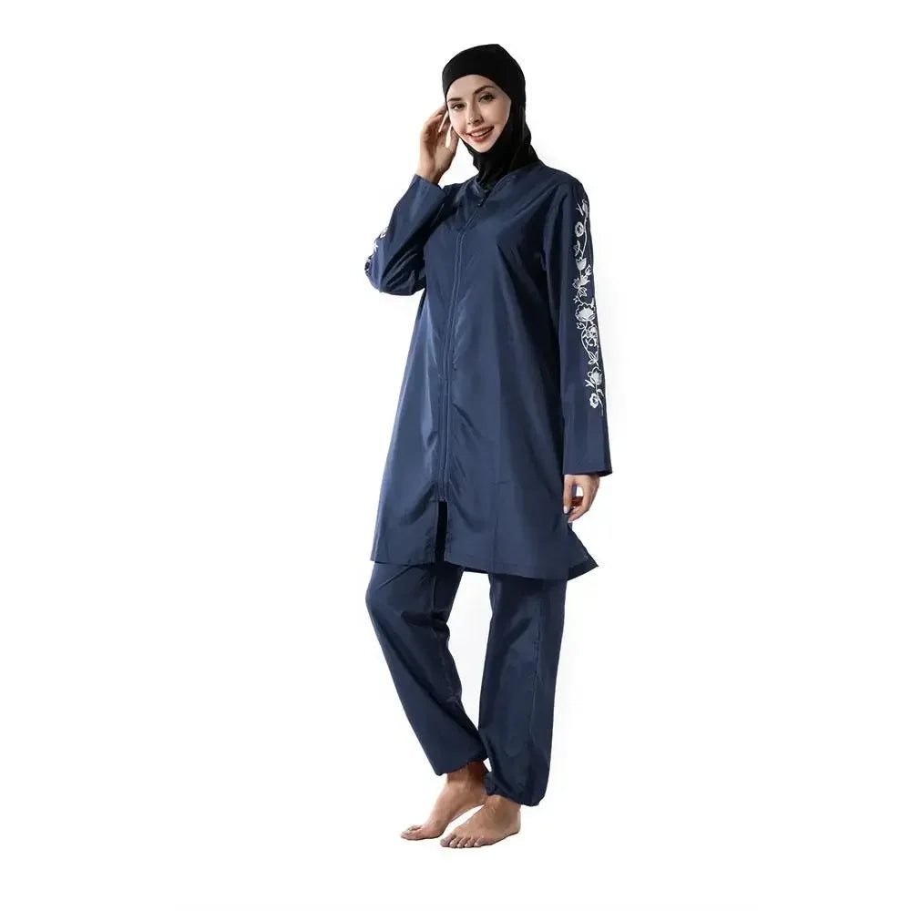 Muslim Women Hijab Swimwear Modest Islam Bathing Suit Swimsuit Burkini Femme Musulmane Maillot De Bain Borkini Conservative 3PCS