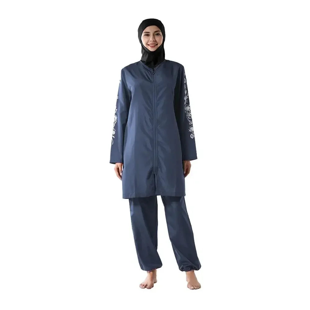 Muslim Women Hijab Swimwear Modest Islam Bathing Suit Swimsuit Burkini Femme Musulmane Maillot De Bain Borkini Conservative 3PCS