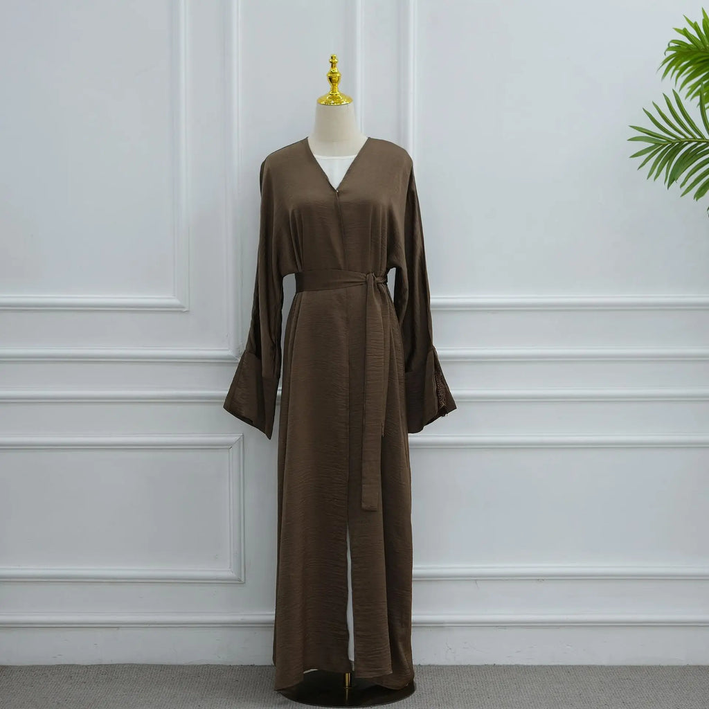 Luxury Dubai Modest Abaya for Muslim Women Ramadan Arabic Cardigan Coat Islamic Holiday Lace Outfit Eid New Turkey Kagtan Robe