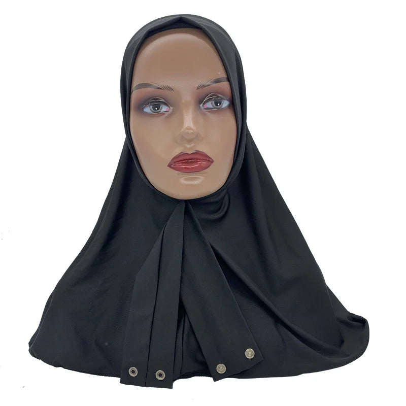Soild Color Muslim Hijab Turban Full Cover Headscarf