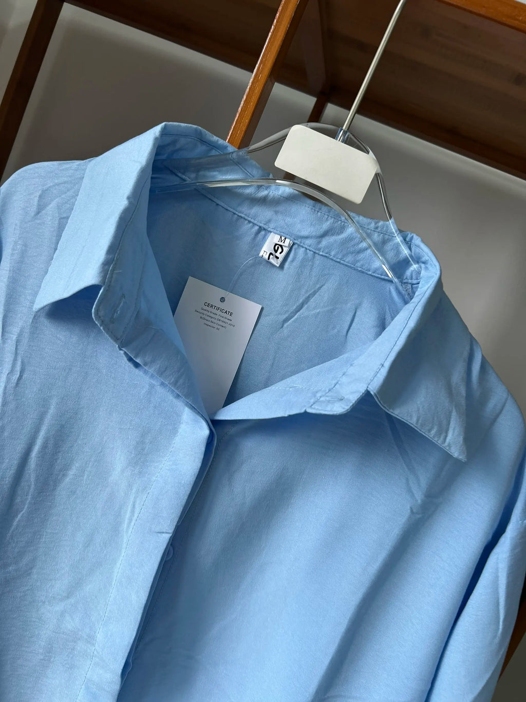 Women Linen Shirt Casual Loose Long Sleeve Thin Summer Top Pure Color Turn Down Collar French Style Sunscreen Clothing