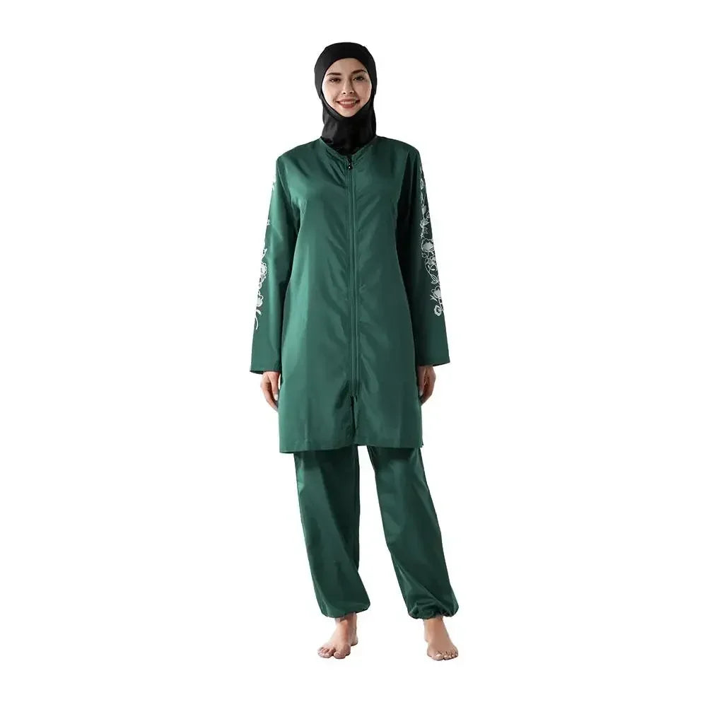Muslim Women Hijab Swimwear Modest Islam Bathing Suit Swimsuit Burkini Femme Musulmane Maillot De Bain Borkini Conservative 3PCS
