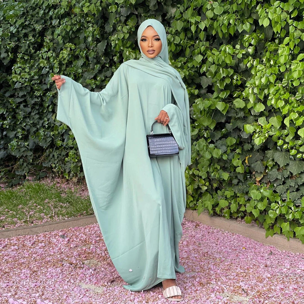 Robes Batwing Musulmanes Abaya pour Femmes de Dubai Kimono Femme Vêtements Hijab Elégance Robe de Prière de l'Aïd Tradition
