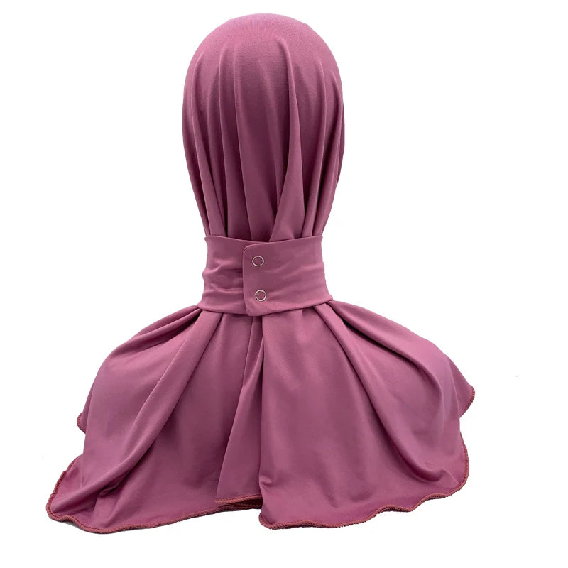 Soild Color Muslim Hijab Turban Full Cover Headscarf