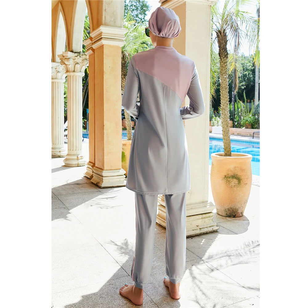 Burkini Muslim Modest Swimwear Women Tops Pants Swimsuit Islamic Full Cover Bathing Suit Beachwear Conservative Maillot De Bain