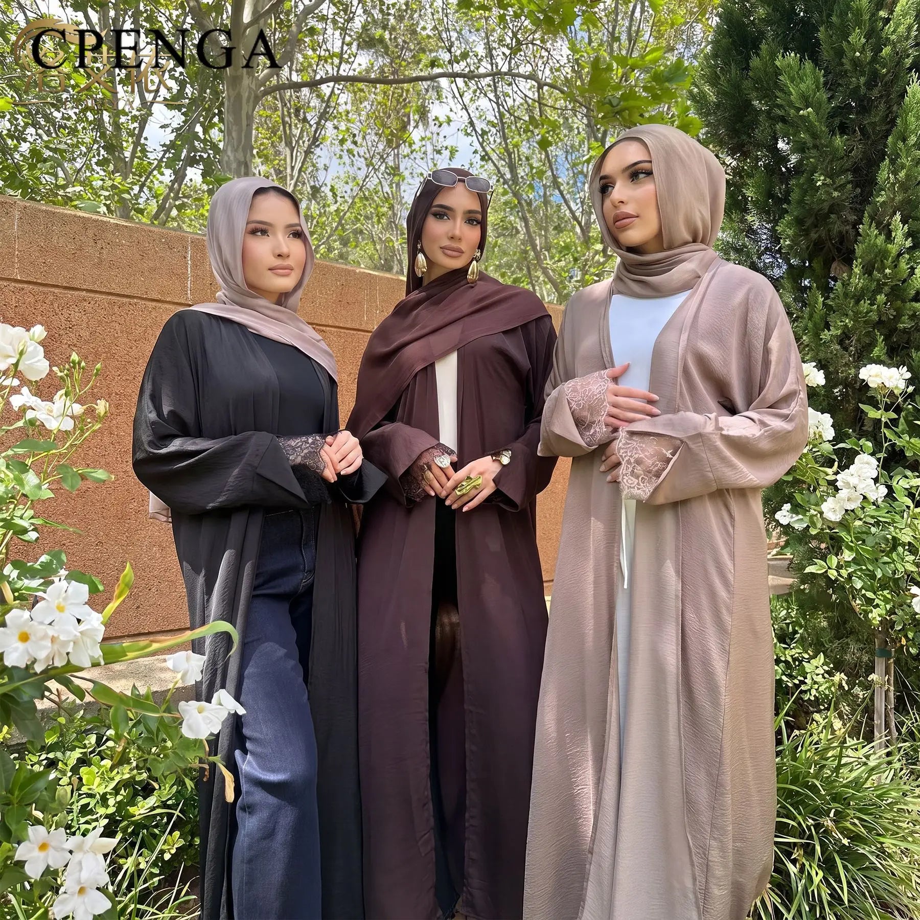 Luxury Dubai Modest Abaya for Muslim Women Ramadan Arabic Cardigan Coat Islamic Holiday Lace Outfit Eid New Turkey Kagtan Robe