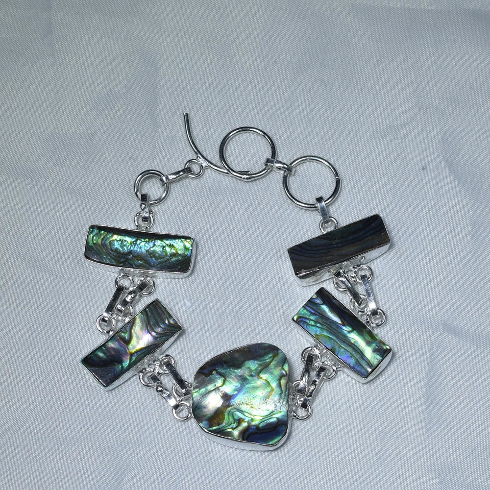 Genuine Labradorite Fuchsite Blue Topaz Sodalite Amber Amethyst Dalmatian  Bracelet Women Jewelry  gift