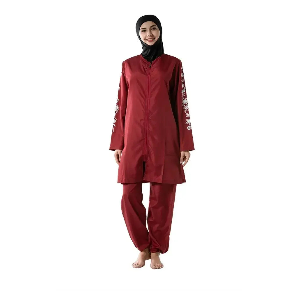 Muslim Women Hijab Swimwear Modest Islam Bathing Suit Swimsuit Burkini Femme Musulmane Maillot De Bain Borkini Conservative 3PCS