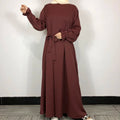 New Modest Abaya Ruffle Sleeve High Quality Nida With Pockets Free Belt EID Ramadan Islamic Clothing Muslim Women Maxi Dress