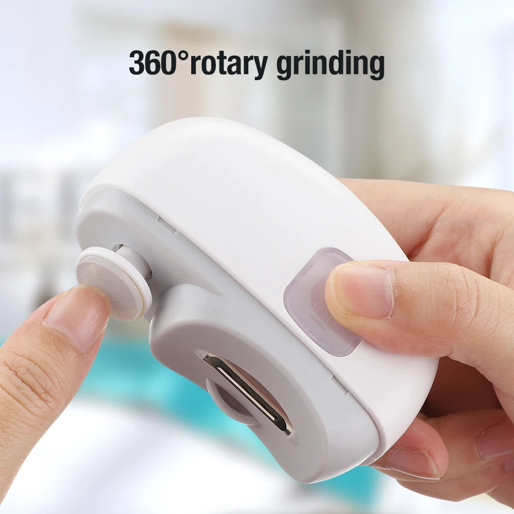 3-in-1 Nail Clipper Electric Automatic Trimmer Grinding Polishing Manicure Fingernails Toe Nail Tool 2 Grears Clipper with Light