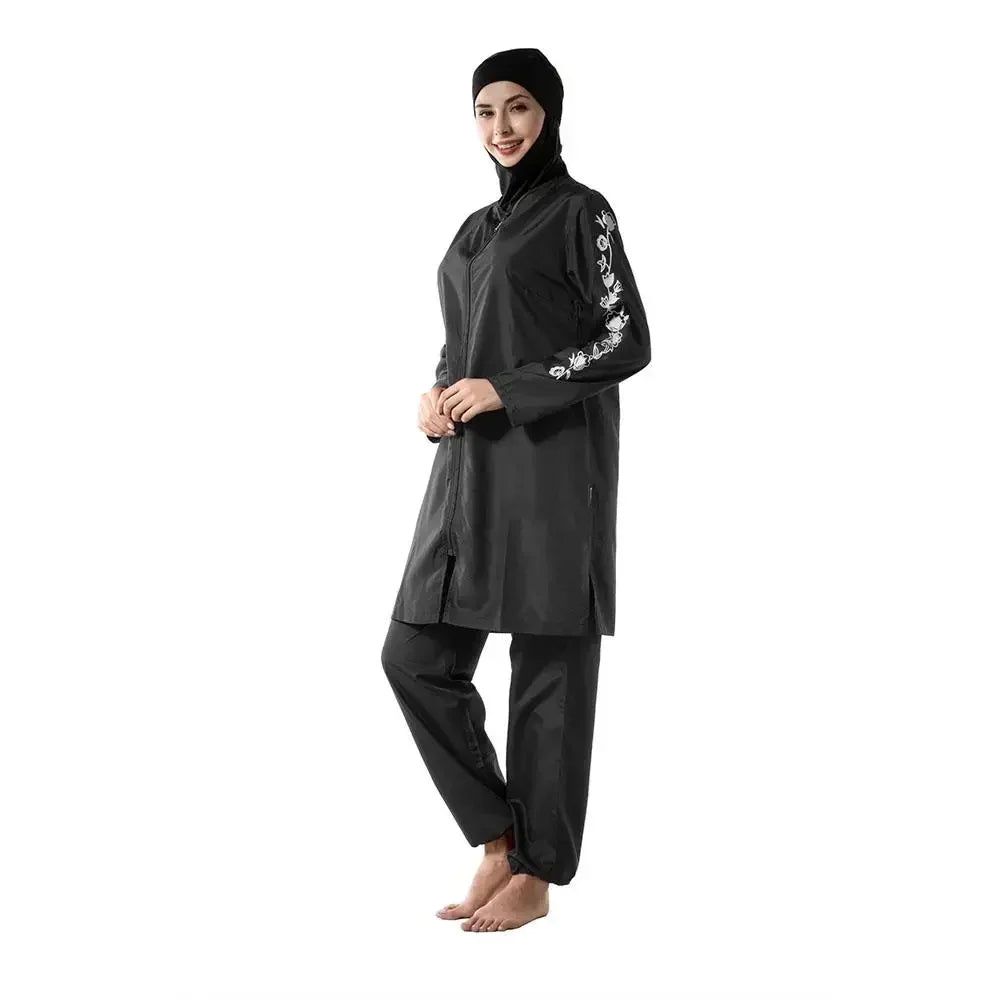 Muslim Women Hijab Swimwear Modest Islam Bathing Suit Swimsuit Burkini Femme Musulmane Maillot De Bain Borkini Conservative 3PCS