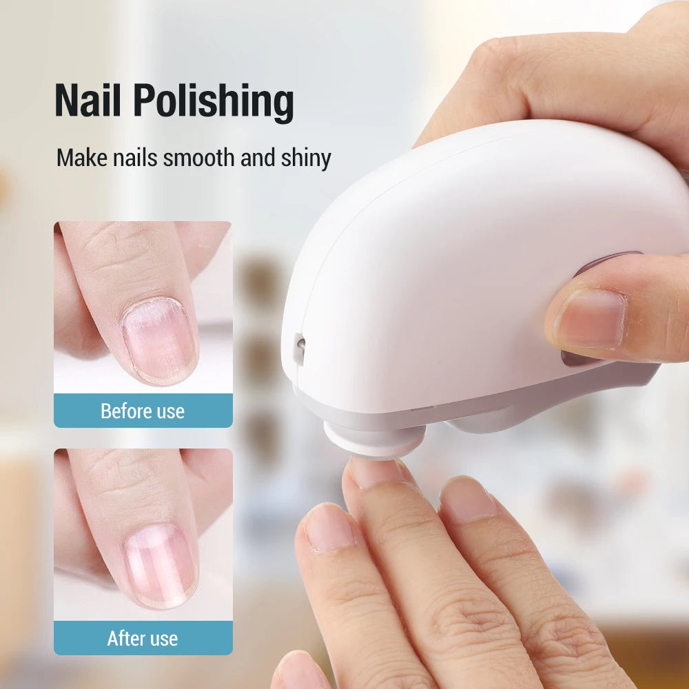 3-in-1 Nail Clipper Electric Automatic Trimmer Grinding Polishing Manicure Fingernails Toe Nail Tool 2 Grears Clipper with Light