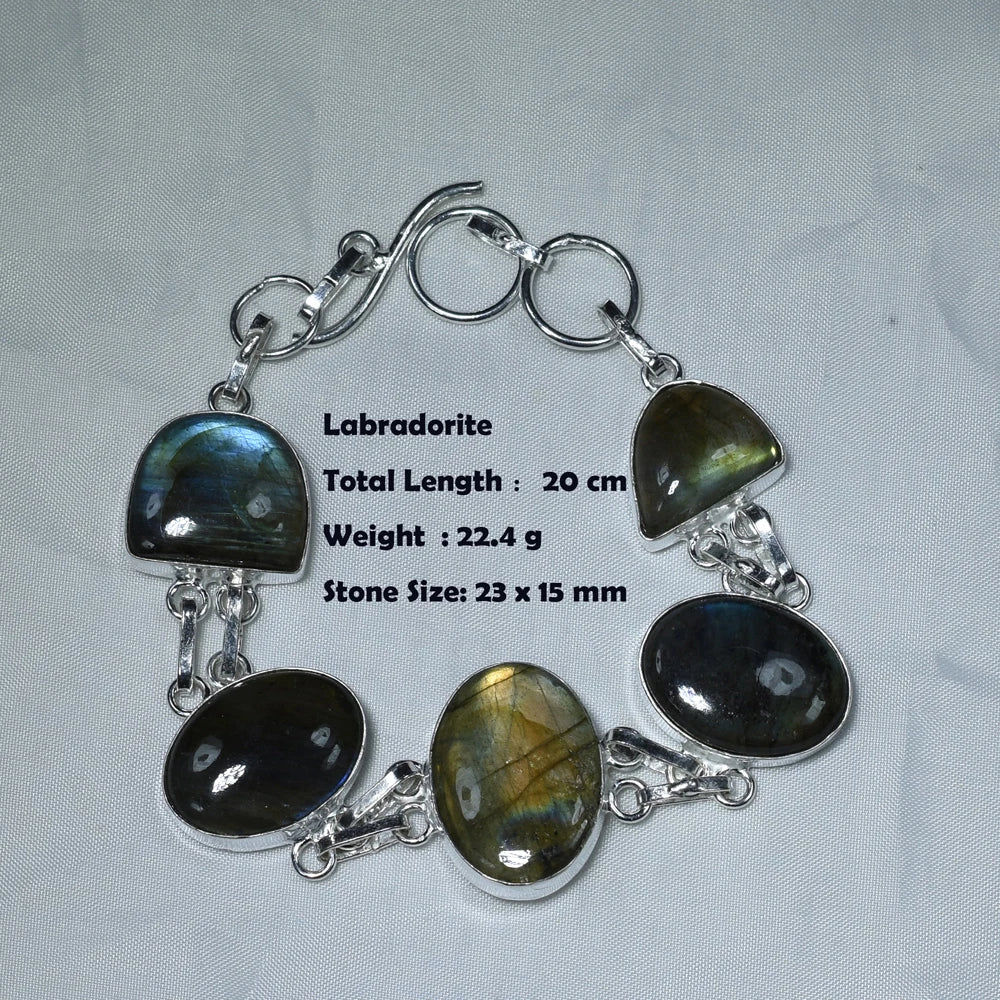 Genuine Labradorite Fuchsite Blue Topaz Sodalite Amber Amethyst Dalmatian  Bracelet Women Jewelry  gift