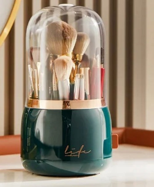 360° Rotating Makeup Organizer, Clear Cosmetic Storage Box with beautyabayaboutique.online