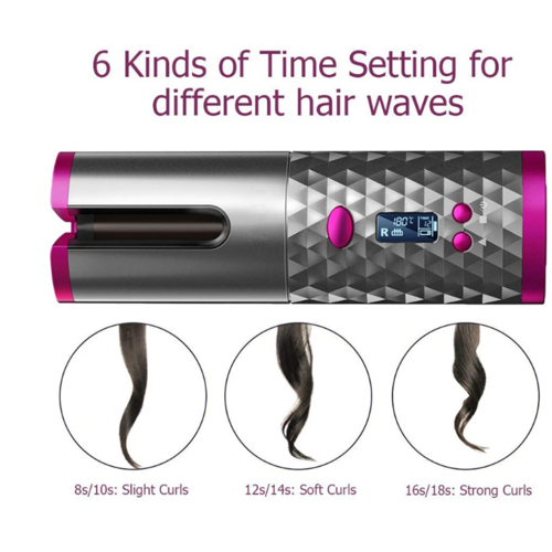 LCD Display Cordless Hair Curler Rollers Rotating Hair Curler beautyabayaboutique.online