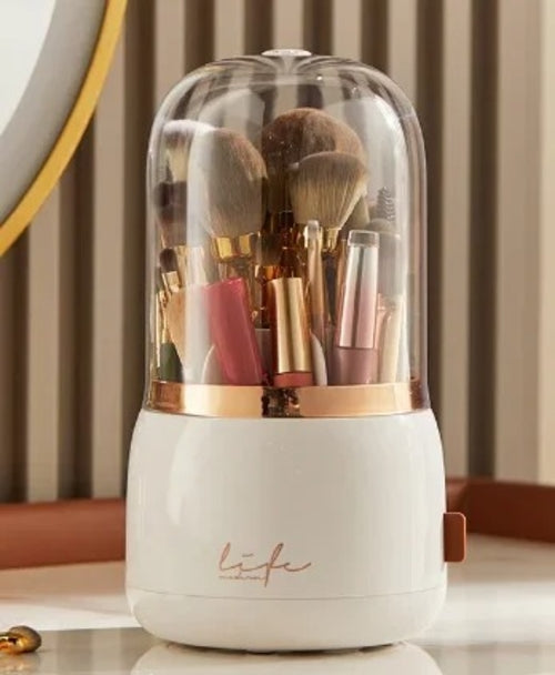 360° Rotating Makeup Organizer, Clear Cosmetic Storage Box with beautyabayaboutique.online